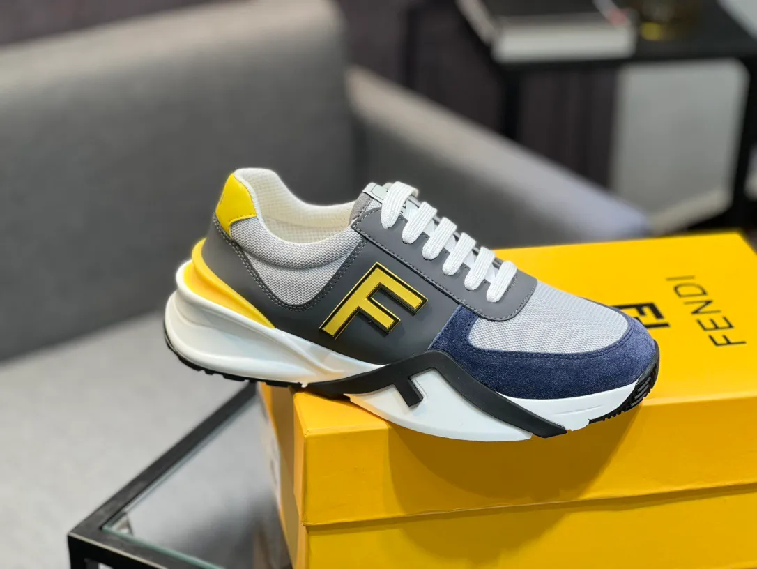Men's shoes 💰540 FENDI men's fashionable casual shoes 👟Hot sale🔥 Official website 1:1 replica ⬆️Original quality - original leather - original breathable mesh lining original outsole 1:1 replica, code number 38-44 (45-46 customized)